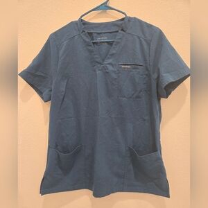Jaanuu Blue V-Neck Short‎ Sleeve Shirt